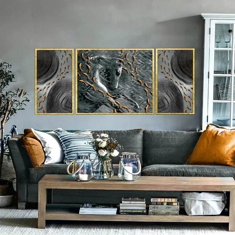 تابلو بکلیت طرح مدرن دیجیتال آرت مدل T-2911 مجموعه 3 عددی