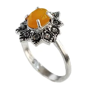 انگشتر نقره زنانه مدل عقیق شرف الشمس SHW6035