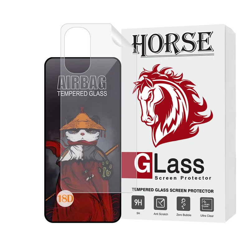 محافظ صفحه نمایش هورس مدل AIRNABKHO مناسب برای گوشی موبایل موتورولا Moto G52 به همراه محافظ پشت گوشی