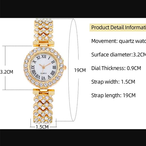 ساعت مچی عقربه ای زنانه مدل فول نگین کد diamond11 -  - 16