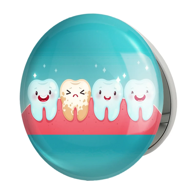 آینه جیبی خندالو طرح دندان و دندانپزشکی کودکانه مدل تاشو کد 27788 