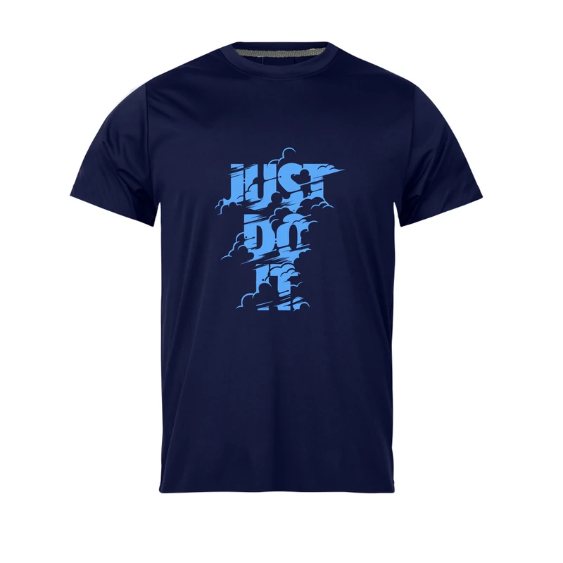 تی شرت آستین کوتاه مردانه مدل just do it کد NC1_0428 رنگ سرمه ای