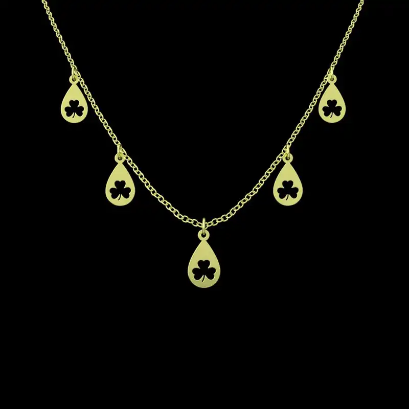 گردنبند طلا 18 عیار زنانه مدوپد مدل گل کد RNA10696