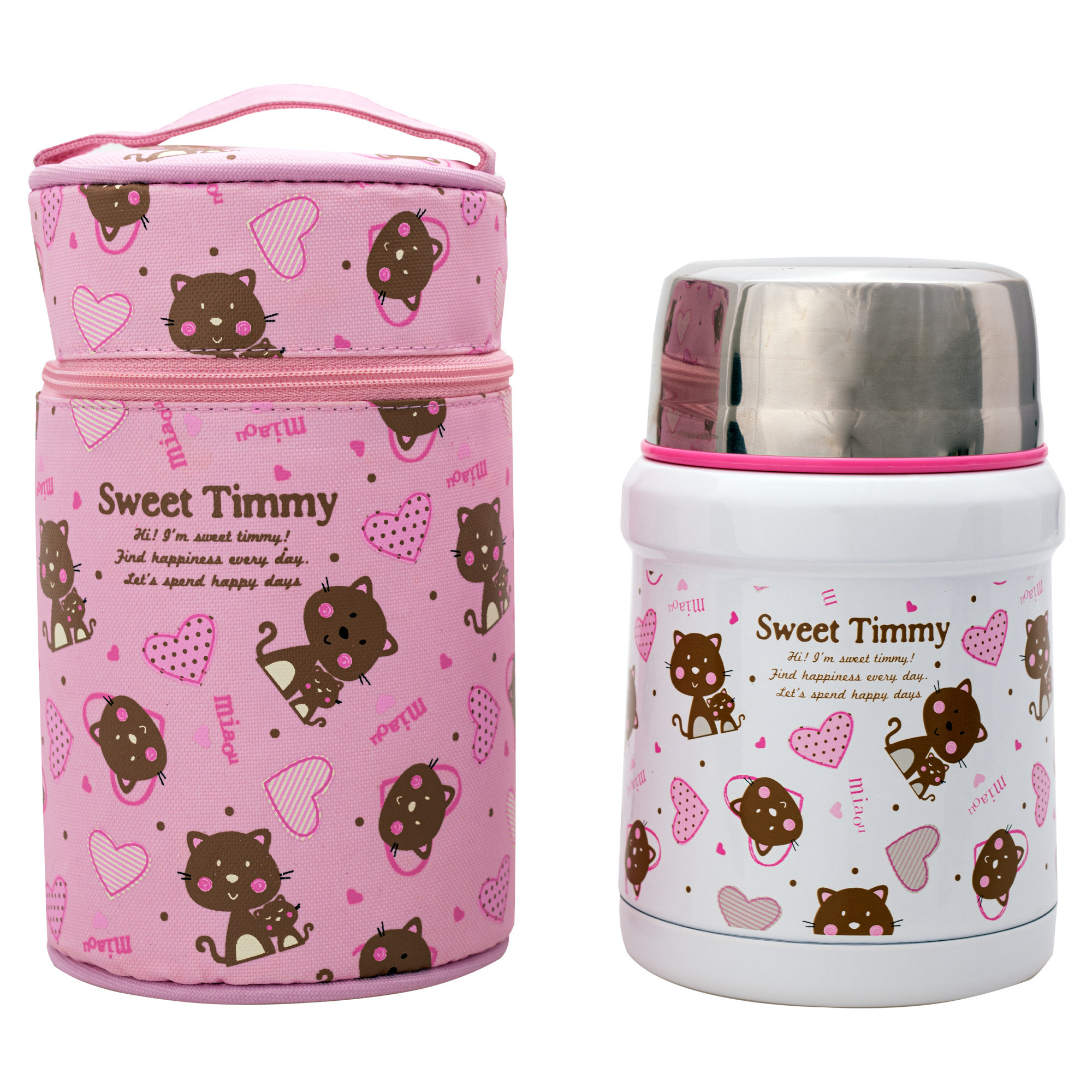 فلاسک غذا طرح گربه گنجایش 0.45 لیتر