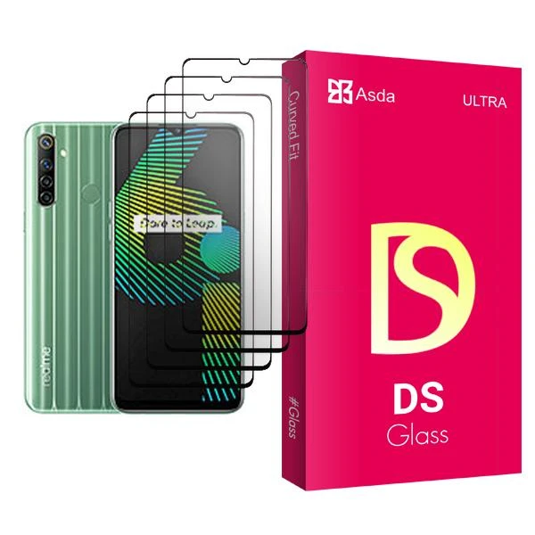 محافظ صفحه نمایش آسدا مدل DS Glass MIX004 مناسب برای گوشی موبایل ریلمی 6i بسته چهار عددی