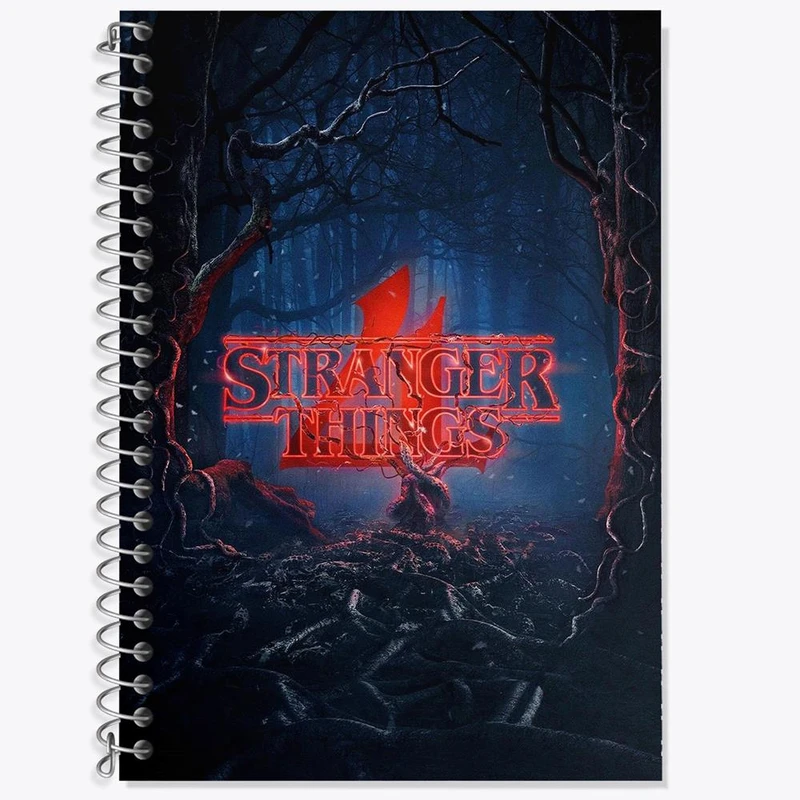 دفتر زبان 50 برگ خندالو مدل دو خط طرح سریال استرنجر تینگز Stranger Things کد 19305