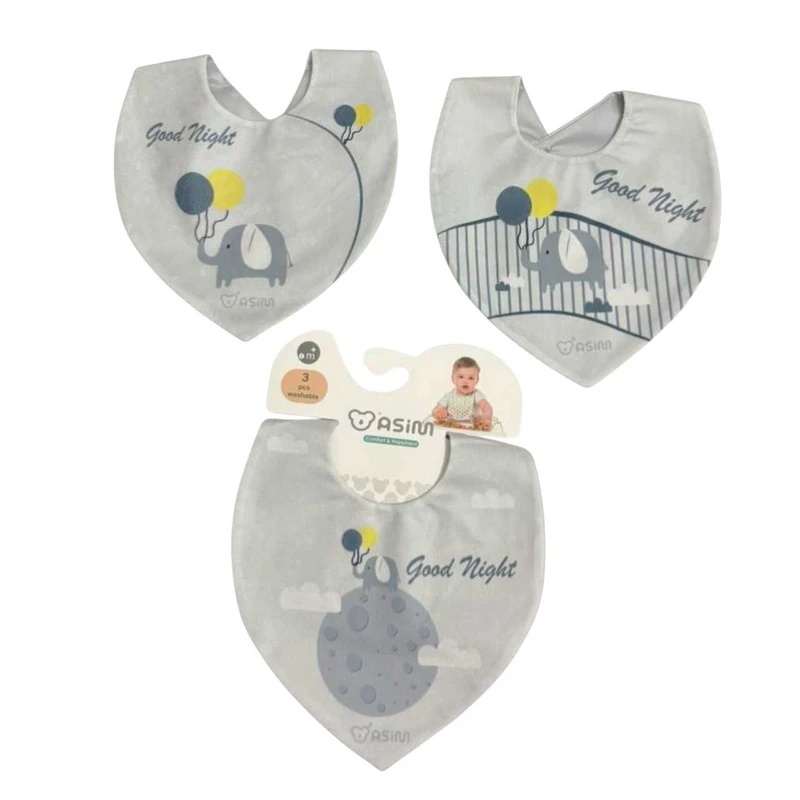 پیش بند نوزادی مدل فیل و بادکنک کد A05 بسته ۳ عددی