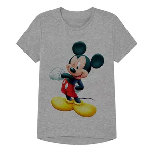 تی شرت آستین کوتاه پسرانه مدل میکی  کد SH07 رنگ طوسی