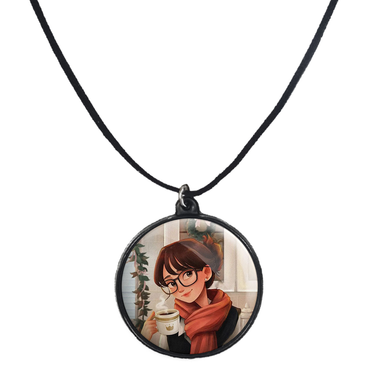 گردنبند پرمانه طرح دخترونه کد pmb.23437 مدل دو طرفه