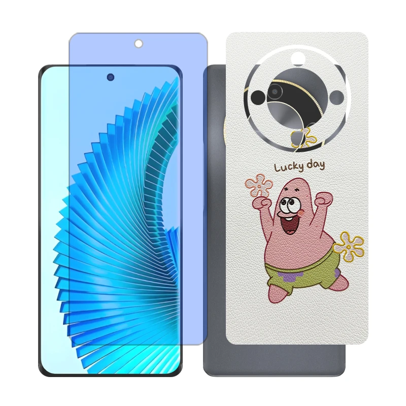 محافظ صفحه نمایش بلو کات گلس مدل together مناسب برای گوشی موبایل آنر X9b به همراه برچسب پوششی پشت گوشی