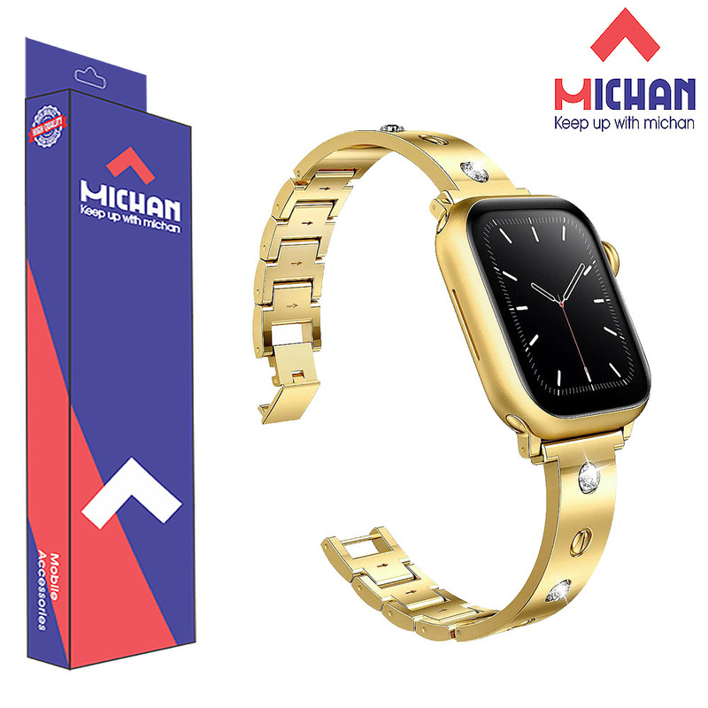 بند میچان مدل Cartier مناسب برای اپل واچ سری 1/2/3/4/5/6/7/8/9/SE سایز 38/40/41 میلی متری