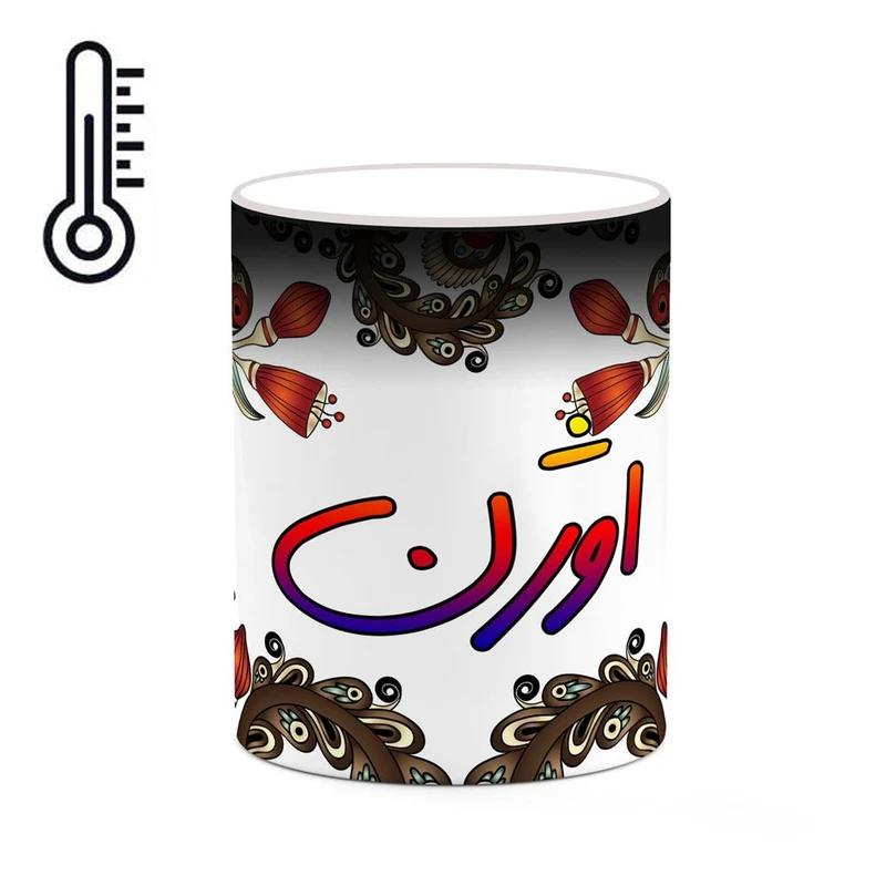 ماگ حرارتی کاکتی مدل اسم اوژن طرح سنتی گل و بته کد mgh43942