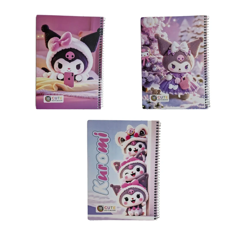 دفتر مشق 50 برگ کیوت بیست مدل کرومی پک سه عددی