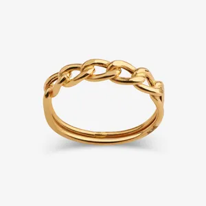 انگشتر طلا 18 عیار زنانه با طرح کارتیه گالری طلای همراز مدل رکابدار سایز 54