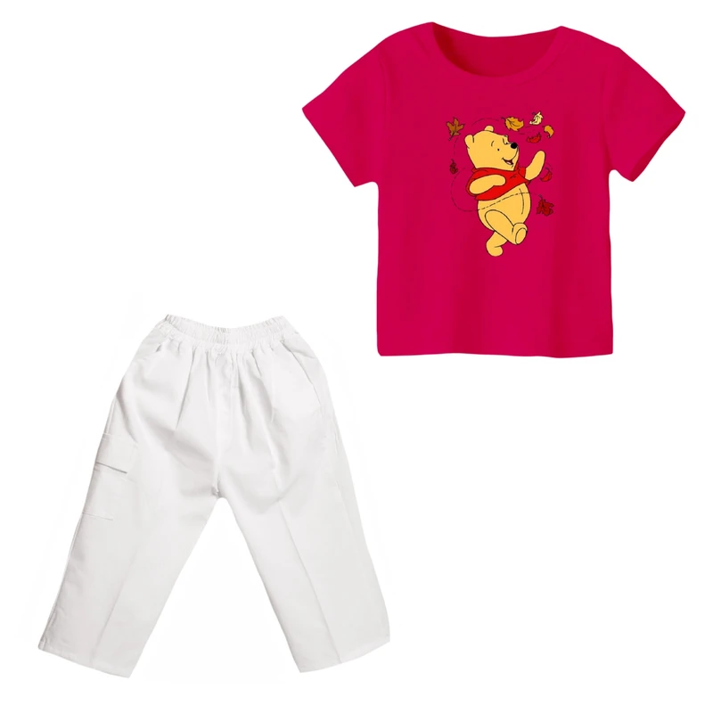 ست تی شرت و شلوارک دخترانه مدل پو کد ۲۵