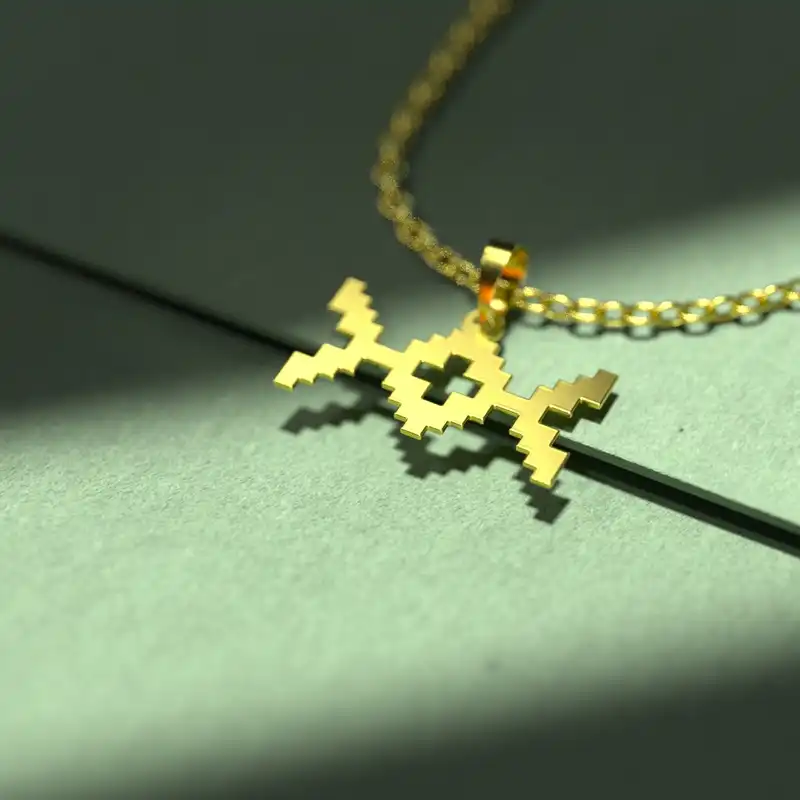 گردنبند طلا 18 عیار زنانه مدوپد مدل هندسی کد F3-1-1263