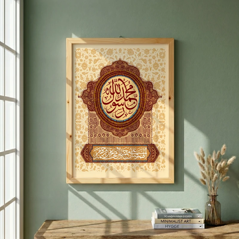 تابلو طرح مبعث مدل G14721 فریم کرم روشن