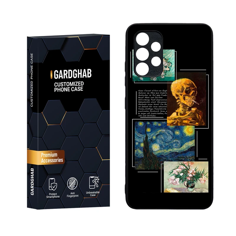 کاور گارد قاب مدل دورژله ای پشت گلس هنری مناسب برای گوشی موبایل سامسونگ Galaxy A32 4G