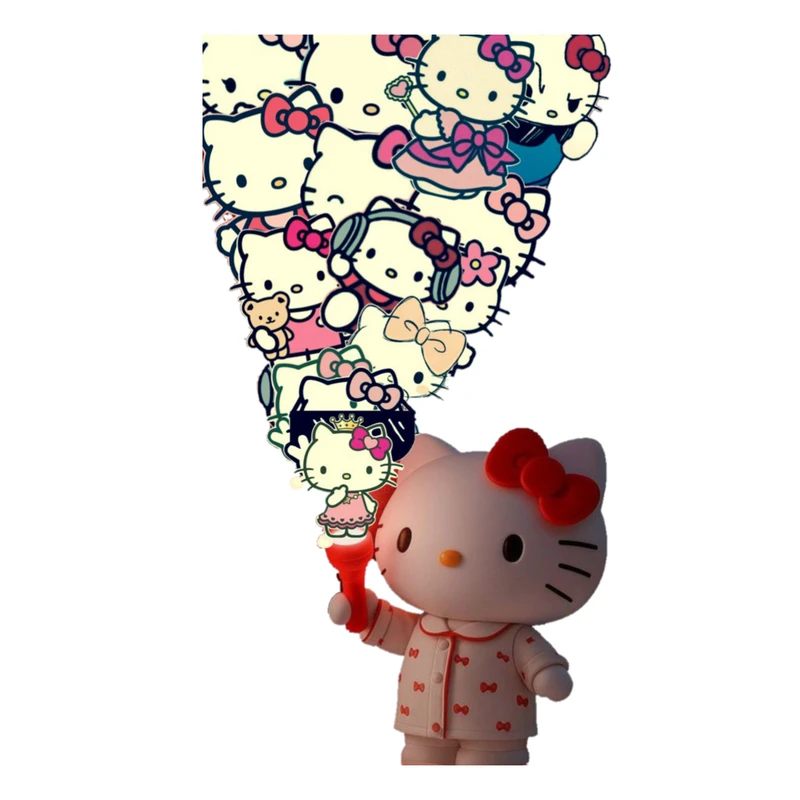 استیکر پارچه و لباس پاد آفرین مدل کارتونی کیتی جذاب کد 1169