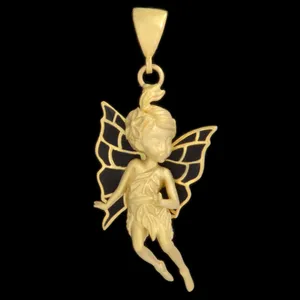 آویز گردنبند طلا 18 عیار زنانه طلای مستجابی مدل فرشته کد 3684