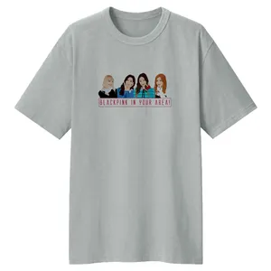 تی شرت لانگ زنانه مدل بلک پینک کد LL149 رنگ طوسی