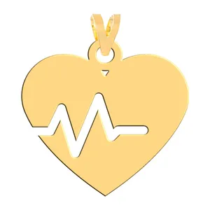 آویز گردنبند طلا 18 عیار زنانه فرشته مدل ضربان قلب WNL-000330