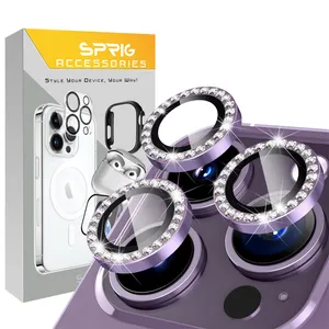 Sprig Ring Metal Shine Camera Lens Protector For Apple Iphone 14 Pro/14 Pro Max