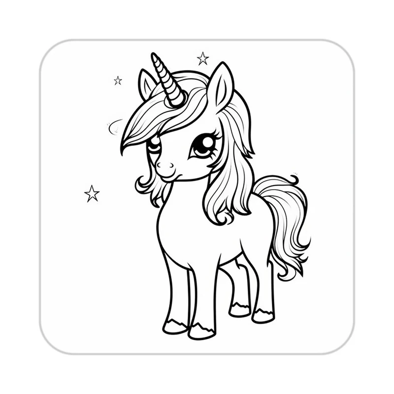 زیر لیوانی کاکتی طرح اسب تک شاخ و یونیکورن مدل mp31285