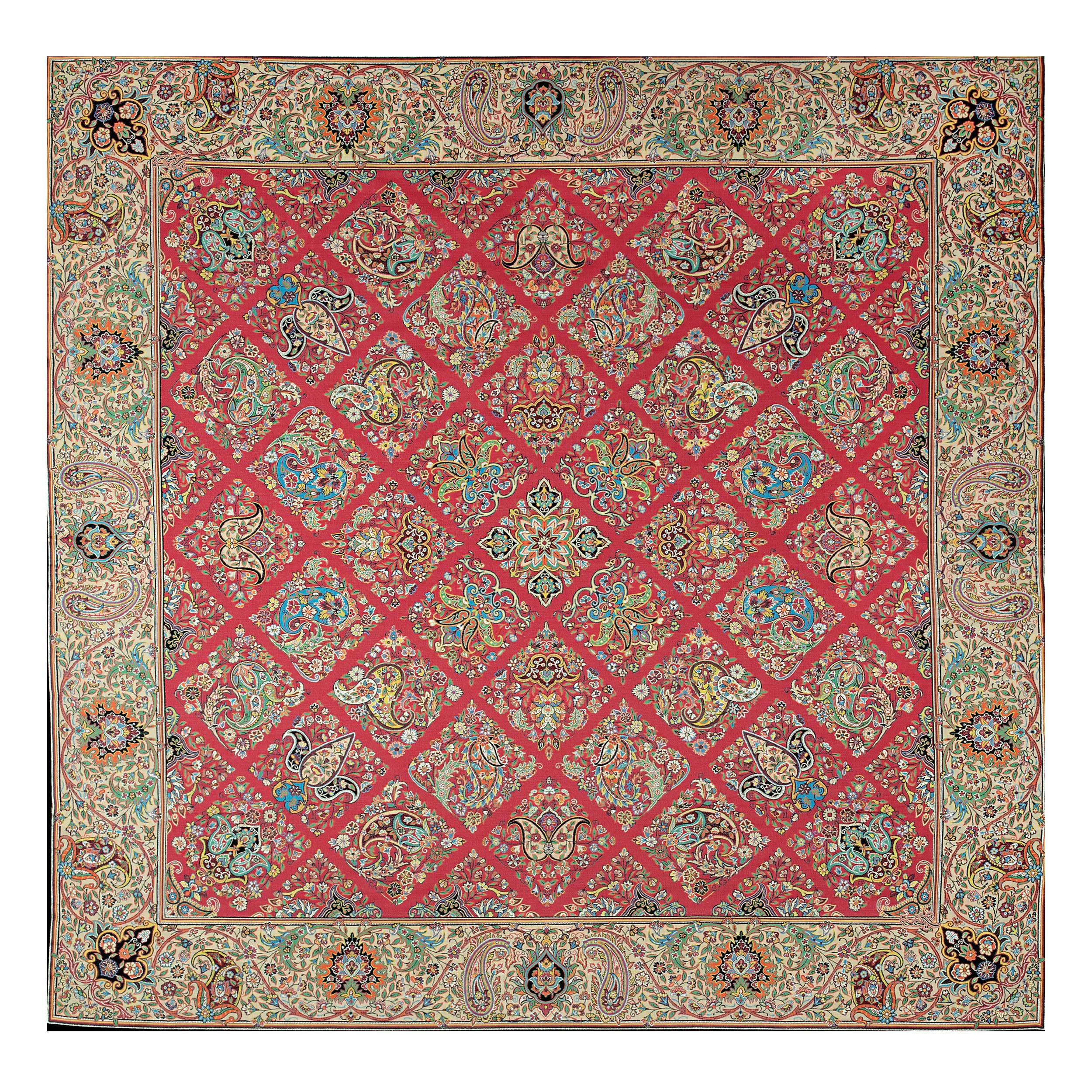 رومیزی ترمه رضایی یزد طرح سلطنتی کد 2106110401000