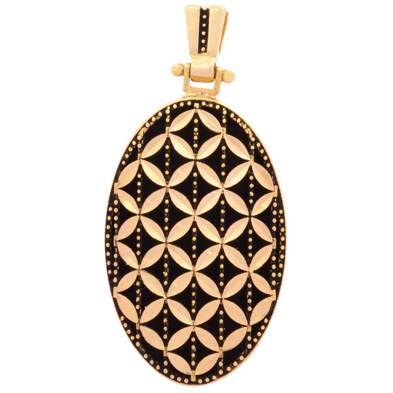 آویز گردنبند طلا 18 عیار زنانه طلای مستجابی مدل جلوا بیضی کد T663