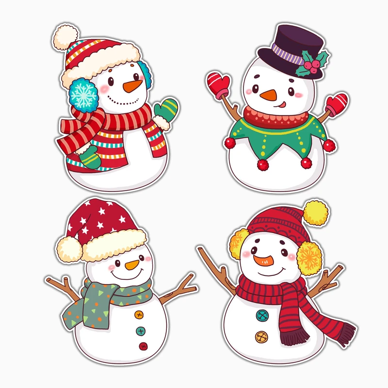 استیکر لپ تاپ و موبایل بووم طرح کریسمس کد MA71 مجموعه 4 عددی