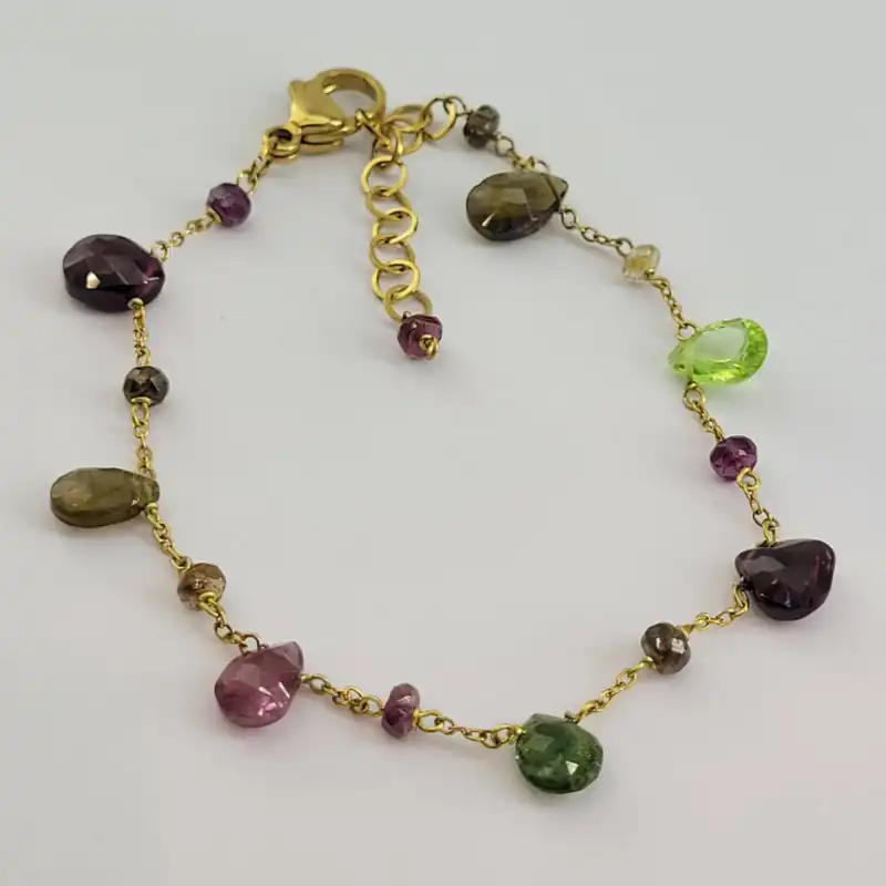 دستبند زنانه مدل سنگ تورمالین جواهری کد 667