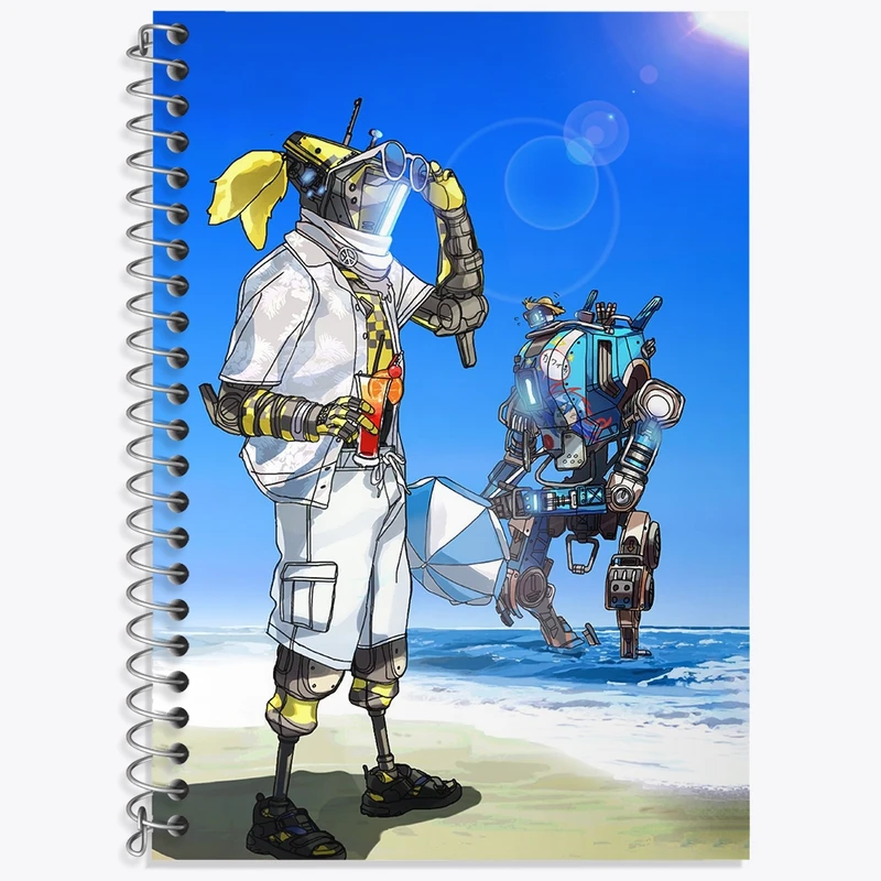 دفتر زبان 50 برگ خندالو مدل سه خط طرح بازی تایتان فال (Titanfall) کد 32623