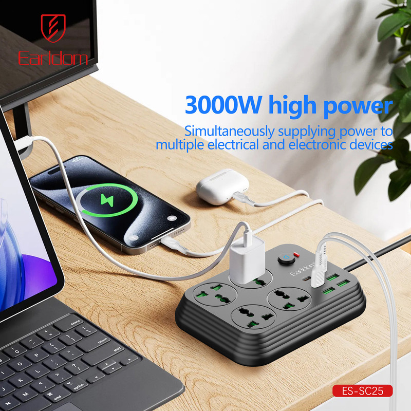 چندراهی برق ارلدام مدل POWER SOCKET SC25