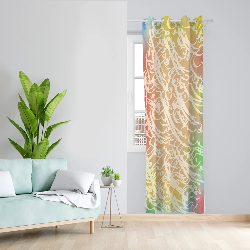 پرده طرح نستعلیق مدل مخمل پانچی کد 4778 z سایز 140x200 سانتی متر