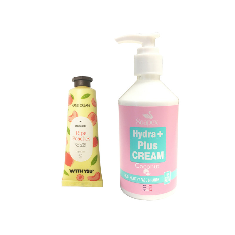 کرم آبرسان و مرطوب کننده سوپکس مدل Coconut حجم 250 میلی لیتر به همراه کرم مرطوب کننده ویت یو مدل Ripe Peaches حجم 50 میلی لیتر 
