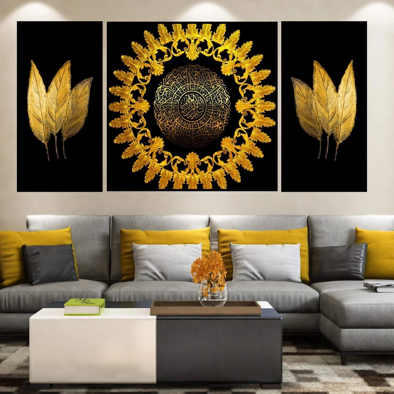 تابلو بکلیت طرح مدرن و برگ مدل B-1971 مجموعه 3 عددی