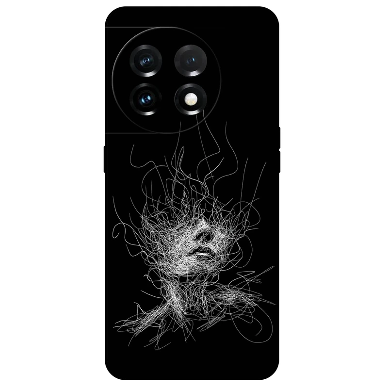 کاور مگافون طرح اسکچ صورت مدل 7423 مناسب برای گوشی موبایل وان پلاس 11 5G