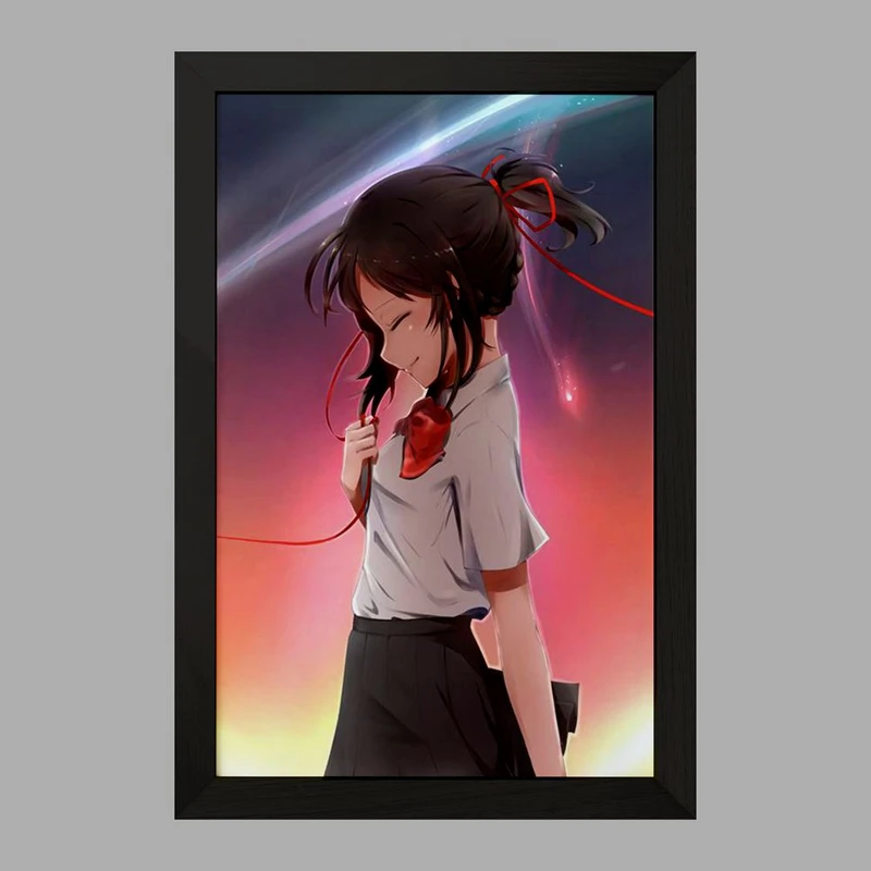 تابلو خندالو مدل میتسویا میامیزو انیمه یورنیم Your Name  کد 16260