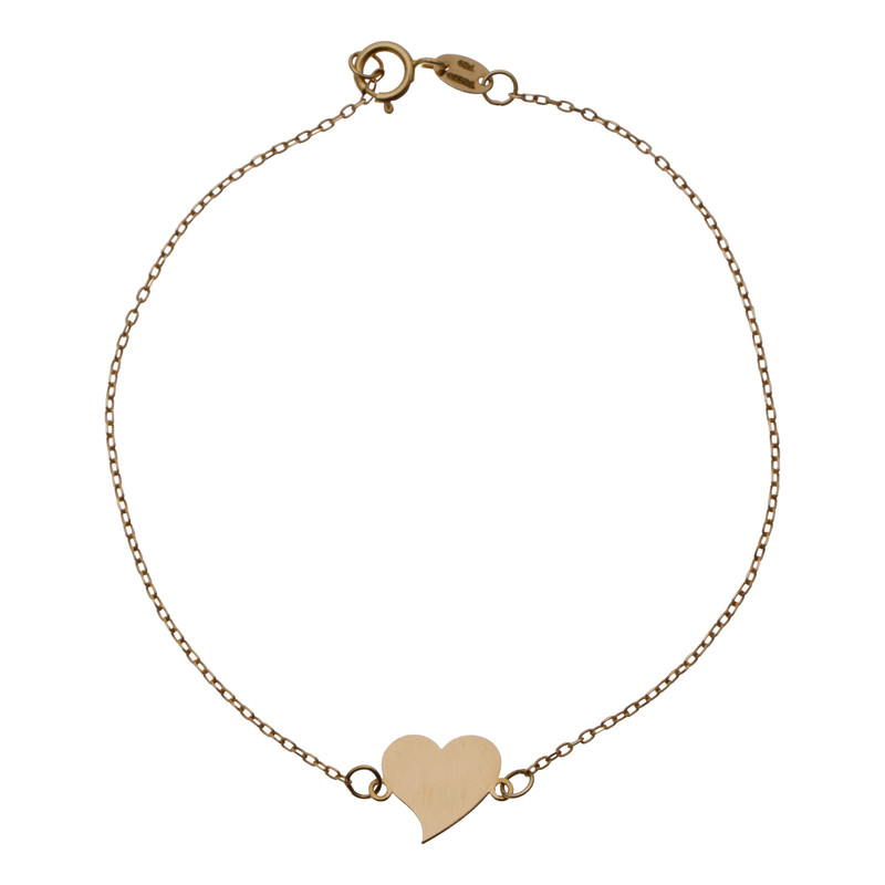 دستبند زنجیری طلا 18 عیار زنانه مایا ماهک مدل قلب MB1612