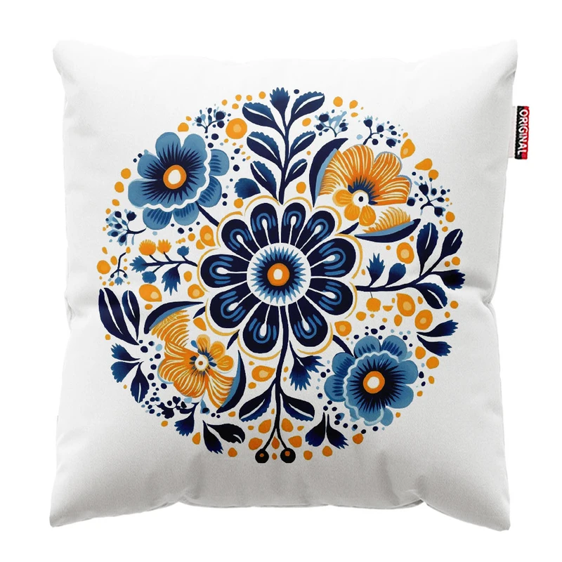 کوسن پاد آفرین طرح گل کد 1689 سایز 30*30 سانتی متر