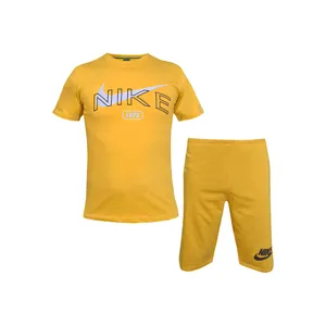 ست تیشرت و شلوارک مردانه مدل NN کد 1566 رنگ زرد