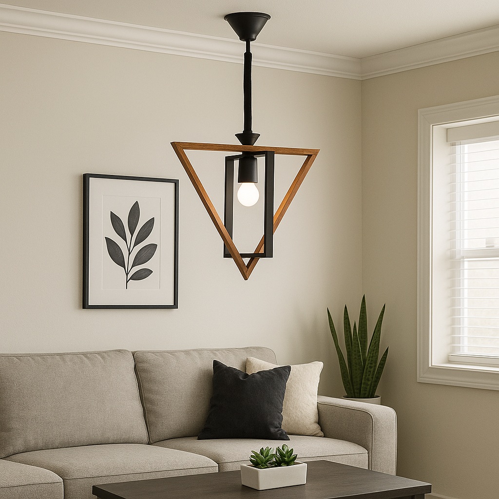 چراغ آویز شاهان تک مدل WOOD1