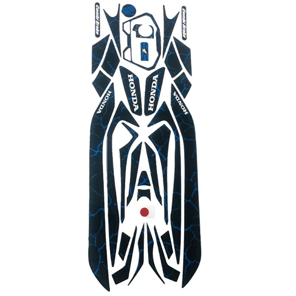 پد برچسب بدنه کامل موتور سیکلت وارون مدل B-10-BLK-BLU مناسب برای هوندا کلیک 150 بسته 33 عددی