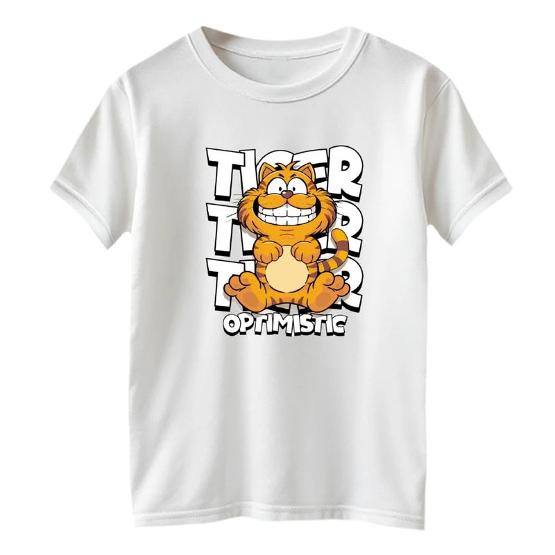 تی شرت آستین کوتاه بچگانه مدل گارفیلد ببری