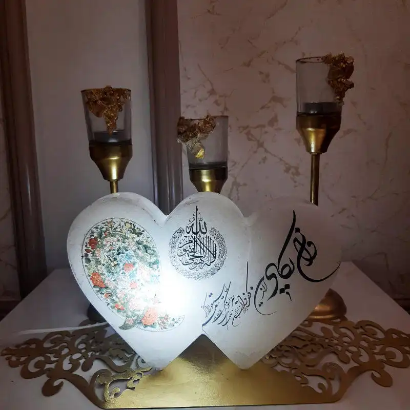 سنگ نمک طرح قلب دو قلو کد 17