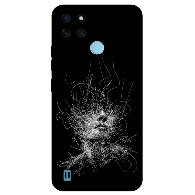 کاور مگافون طرح اسکچ صورت مدل 7423 مناسب برای گوشی موبایل ریلمی C21Y