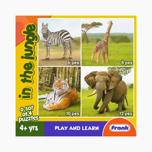 پازل آموزشی ۳۶ تکه مدل حیوانات جنگل بسته ۴ عددی