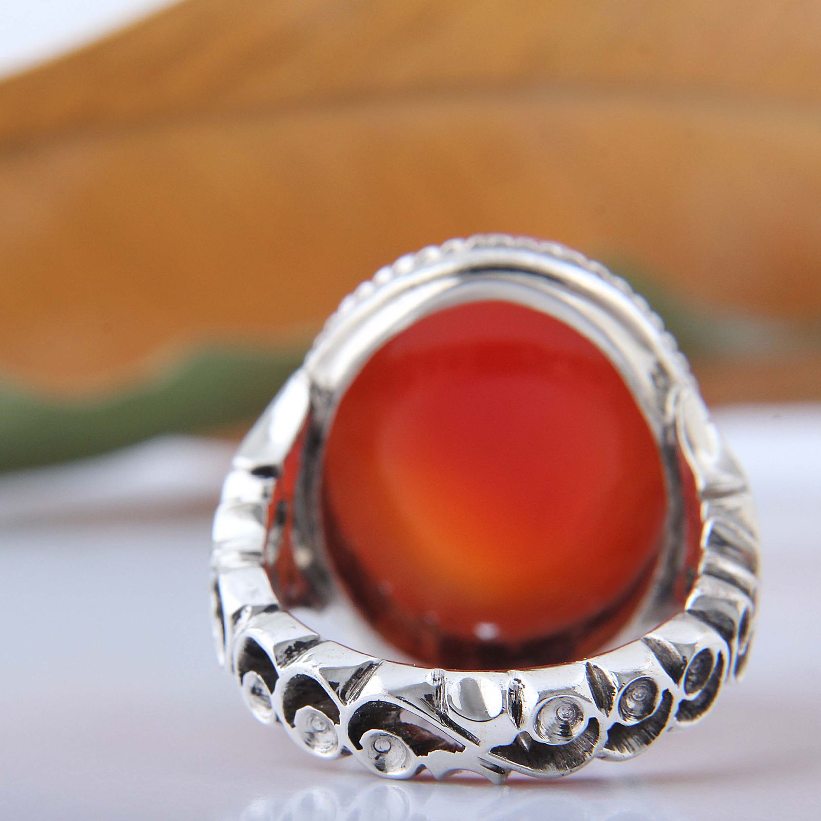 انگشتر نقره مردانه مدل رکاب اره کاری دست ساز کد AM_04582 -  - 6