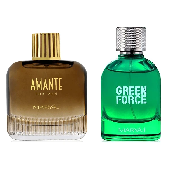 ست ادو پرفیوم مردانه ماریاژ مدل Green Force با رایحه سرد حجم 100 میلی لیتر و ادو پرفیوم مردانه ماریاژ مدل AMANTE  با رایحه شیرین حجم 100 میلی لیتر